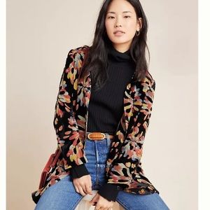 NWT Anthropologie Firework Velvet Burnout Kimono